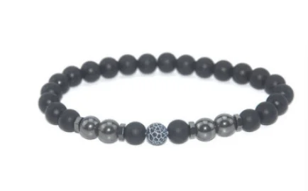 Anti-Swelling Black Obsidian Anklet Matte Retro Stylish Handmade Ankle Decoration 