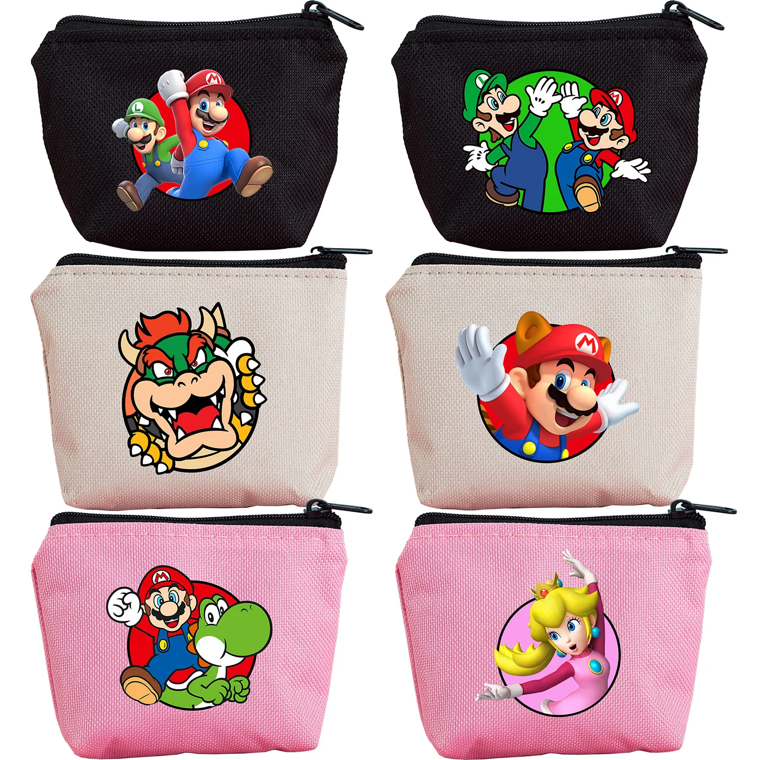 Nuovo Super Mario Bros Portamonete Mini Borse Cute Anime Zipper Wallet Square Key Card Bag Kid Storage Pocket Pack Card Holder Gift