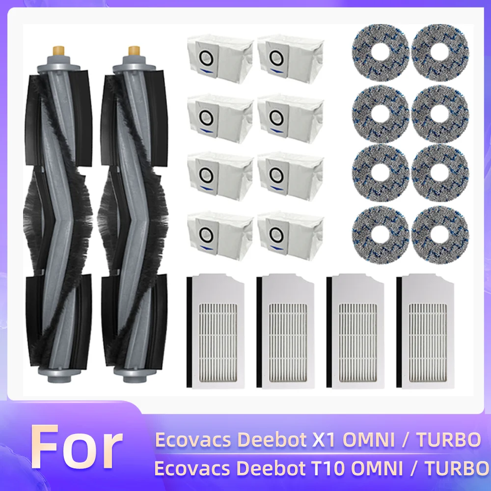 Kit D'accessoires Pour Ecovacs Deebot T50 Pro Omni/ T50 Omni T50 Omni Robot Aspirapolvere 1 Brosse Principale 6 Sacs A Poussiere 4 Chiffons De Nettoyage 2 Filtres 4 Brosses Laterales 92357383