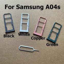 Sim Card Tray Slot Holder Socket Adapter Connector Replacement Parts (A04s Black)