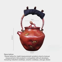 Théière chinoise vintage en cuivre pur épais, grande capacité, bouilloire en cuivre faite à la main, compatible avec les cuisinières électriques en céramique 6