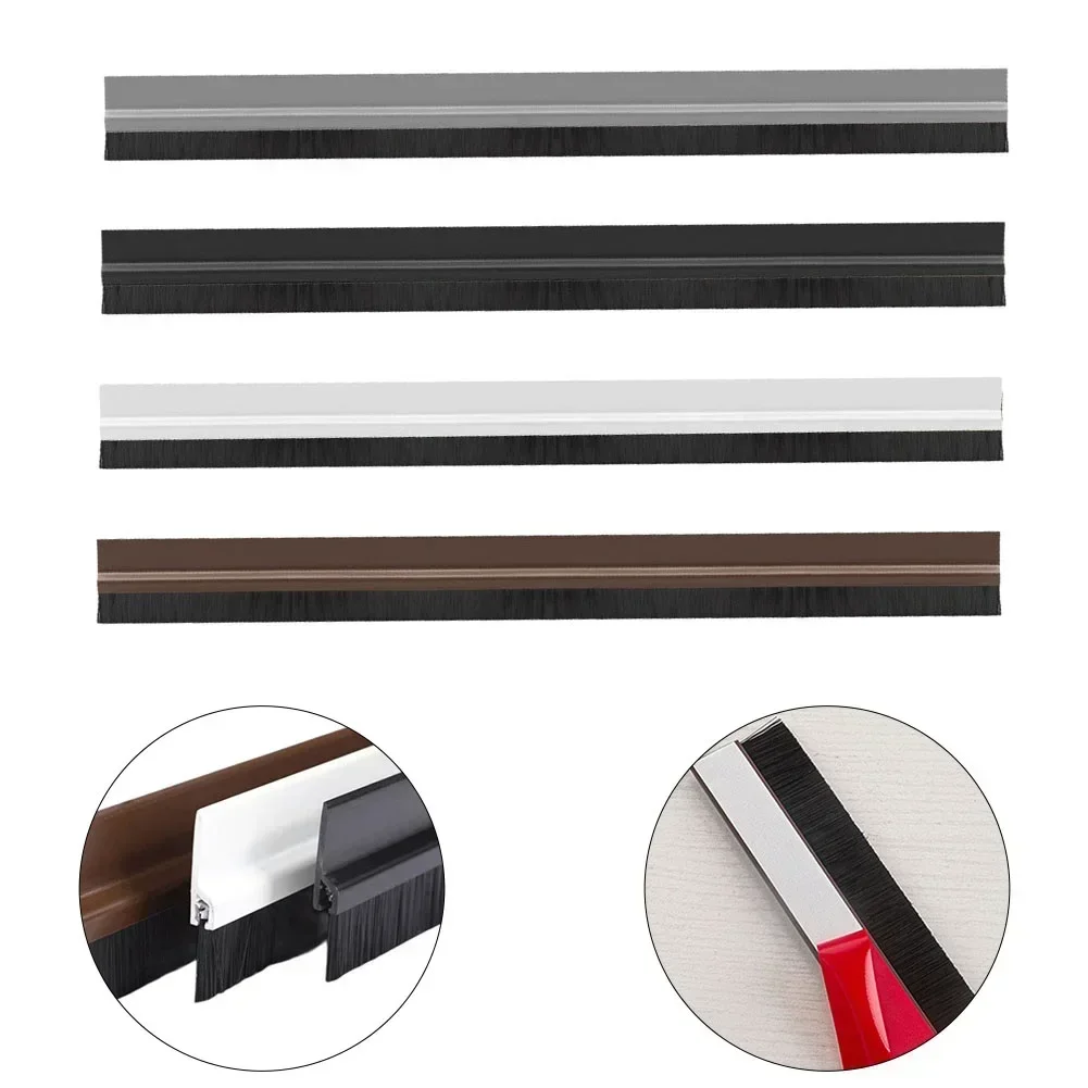 Door Seal Strip 100CM Door Bottom Brush Seal Strip Insectproof Soundproof Door Bottom Sealing Strip Window Weather Sweep Seals