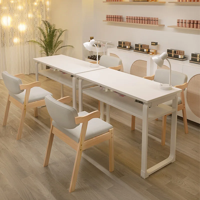 Wooden Stand Nail Desk Kawaii Organiser Designer Professionals Nail Tables Modern Aesthetic Tavolo Per Unghie Salon Furniture