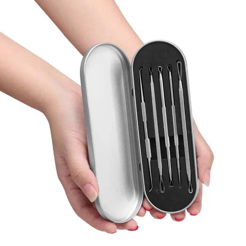 5PCS Pimple Popper Tool Acne Needles Blackhead Removal Kit Clean Pores Deep Facial Care Remove Acne Blackhead Skin Care Tools