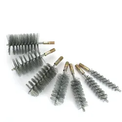 Premium Stainless Steel Wire Cleaning Brush with M12 Thread - Ideal for Polishing Pipes and Cylindrical Surfaces (7pcs set)
