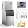 Commercial Ice Maker Machine 550lb/24H Stainless Steel Ice Machine 360lbs Ice Storage Capacity Freestanding Industrial Ice Maker 1