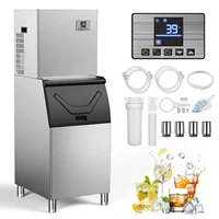 Commercial Ice Maker Machine 550lb/24H Stainless Steel Ice Machine 360lbs Ice Storage Capacity Freestanding Industrial Ice Maker 1