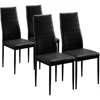 Black Dining Chair Set of 4, Leather Dining Chairs with Curved Back & Foot Cap Protection for Dining Kitchen Living Room 1