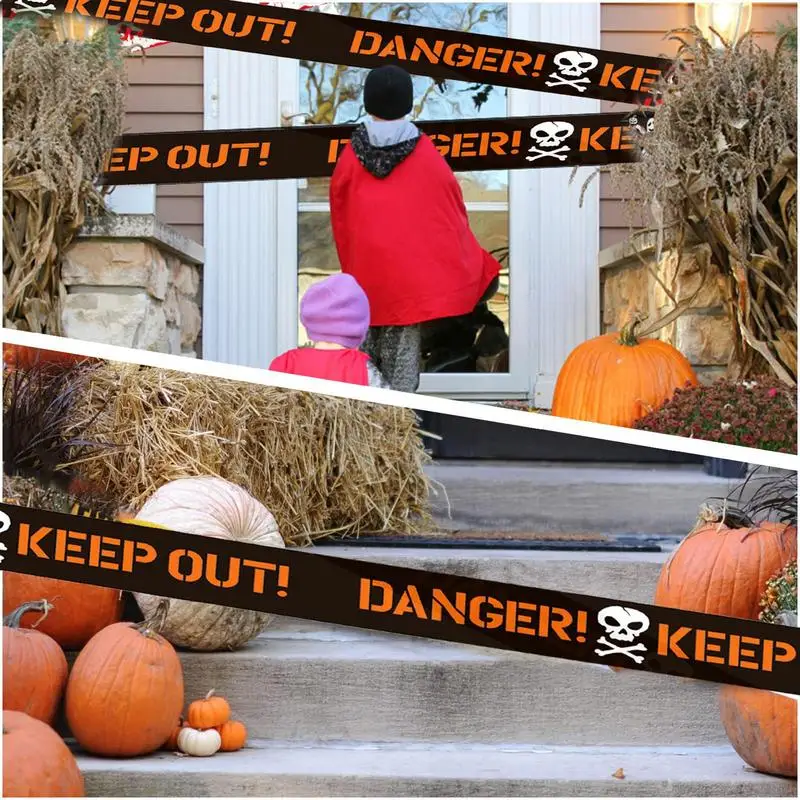 Halloween Fright Tape Caution Tape Safety Signs Halloween Danger Crime Scene Warning Decorations caution warning tape
