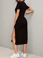 Robe longue d'été ample et confortable, T-shirt longue, robes d'été contrastées pour femmes 3