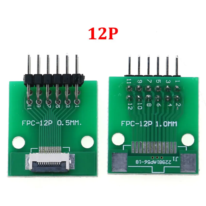 Versatile FPC/FFC Adapter Board with Double Row Straight Needle Connector – 0.5mm to 2.54mm Conversion, Multiple Pin Options Available