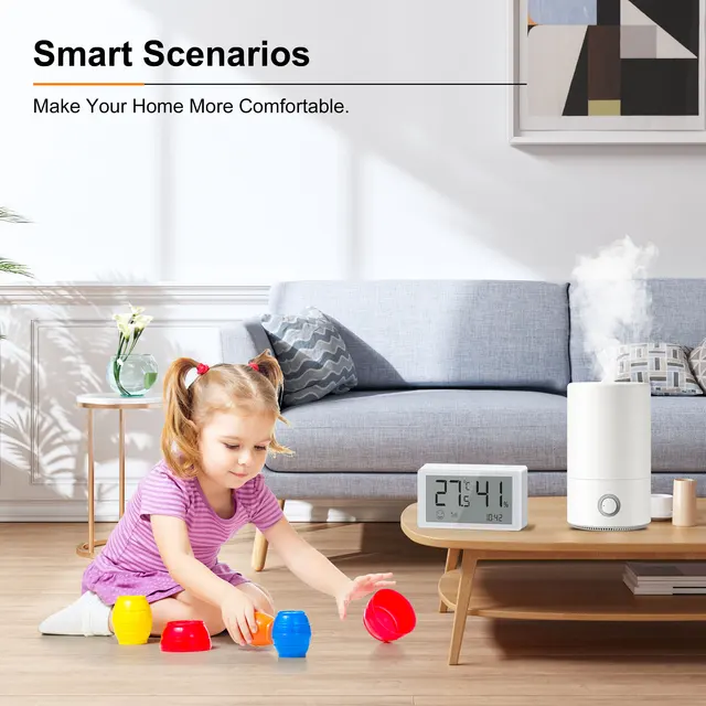 GIRIER Tuya Smart ZigBee Temperature and Humidity Sensor Digital Thermometer Indoor Hygrometer Compatible with Alexa Hey Google 5