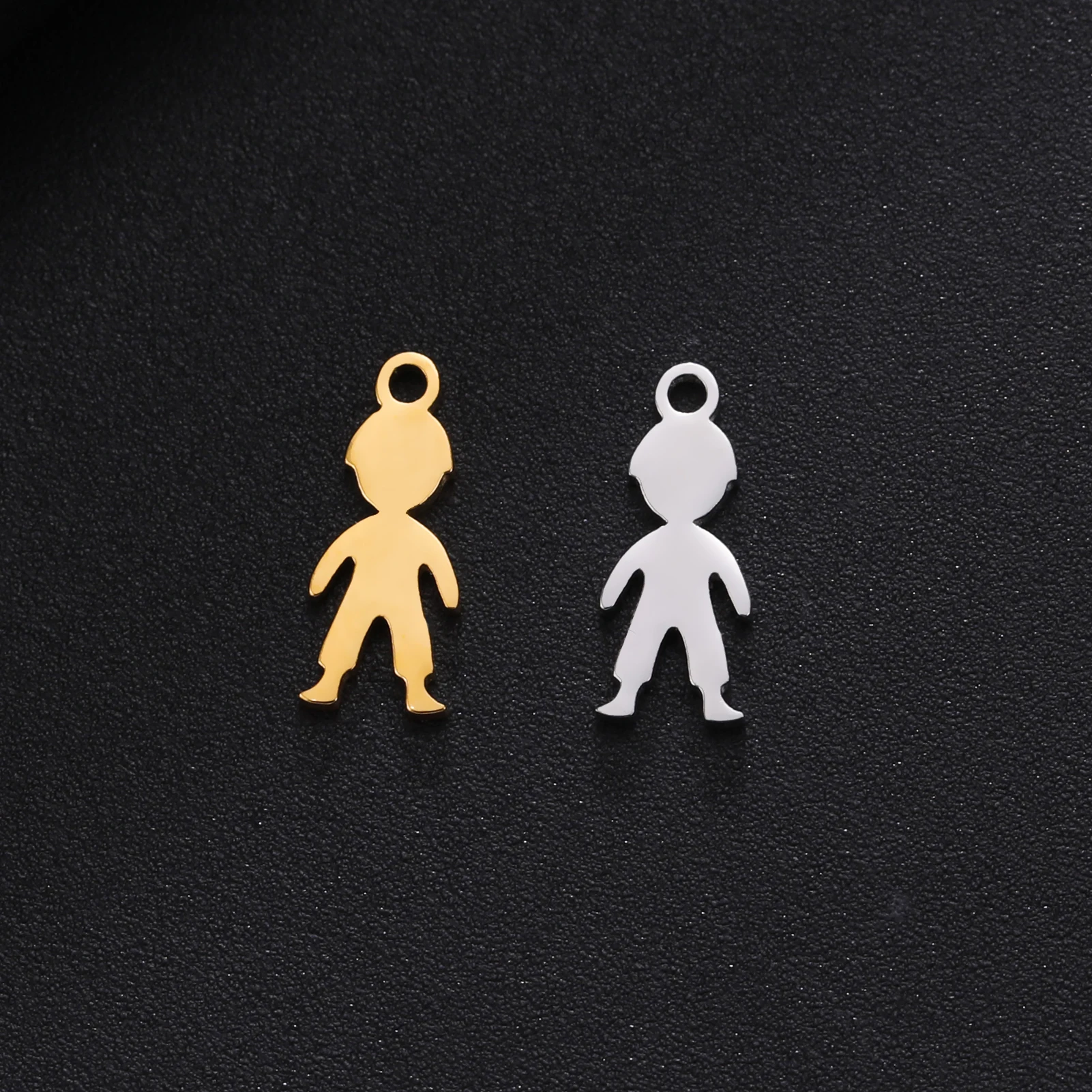 5 Stück/Set Jungen-Anhänger für Schmuckherstellung Edelstahl Goldfarben DIY Halskette Armband Anhänger Zubehör Großhandel – Detail 14