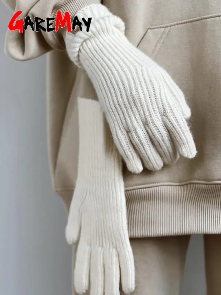 Warm Gloves Women's Autumn Winter Elegant Warm Touchscreen Casual Long Vintage Knitted Outdoor warm gloves