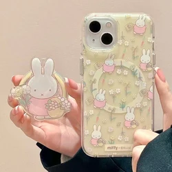 Cute Cartoon Miffy Magnetic Phone Case - High Quality Anti - Drop Anime Accessories - iPhone 14 Pro (Miffy)