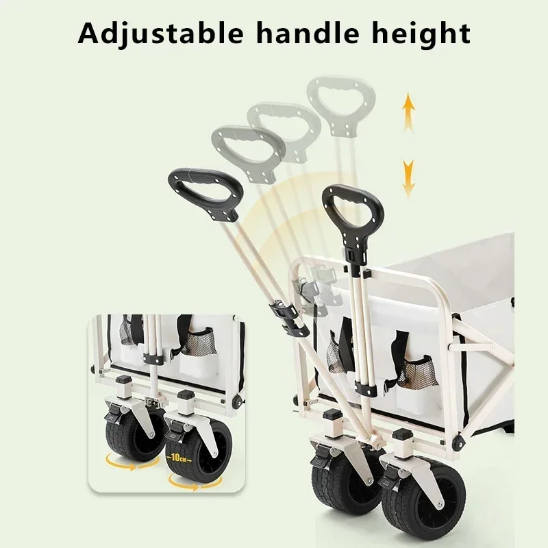 Home Furniture Outdoor Camping Aircraft Wheeled Cart Foldable Hand Pushing Camping Trailer Pull Rod Rear Wagon Cart for