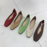 Bailamos Women's Square Toe Vintage Flats Soft Loafers Comfortable Leather Ballet Shoes for Female Dress Shoes Mujer - Image 5