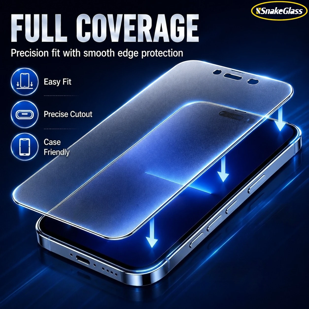 3-Pack Matte Glass Full Cover Screen Protector Film - 9H Hardness