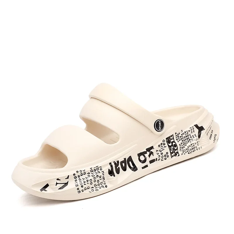 

Сланцы для мужчин и женщин, пляжные шлепанцы с надписью, толстая подошва, Нескользящие, летние сандалии для дома и ванной комнаты, оптовая продажа