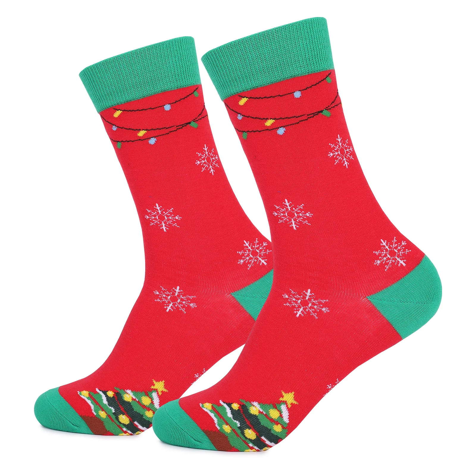 4 Pairs Funny Merry Christmas Socks For Men & Women Colorful Novelty Cute Soft Breathable Middle Tube Cotton Socks