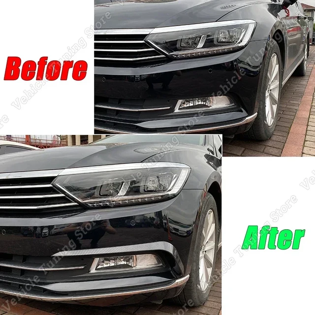 For Volkswagen VW Passat B8 Variant 2016-2019 Car Front Bumper Spoiler Fog  Lights Frames Cover Wind Knife Trim Body Kits Tuning - AliExpress