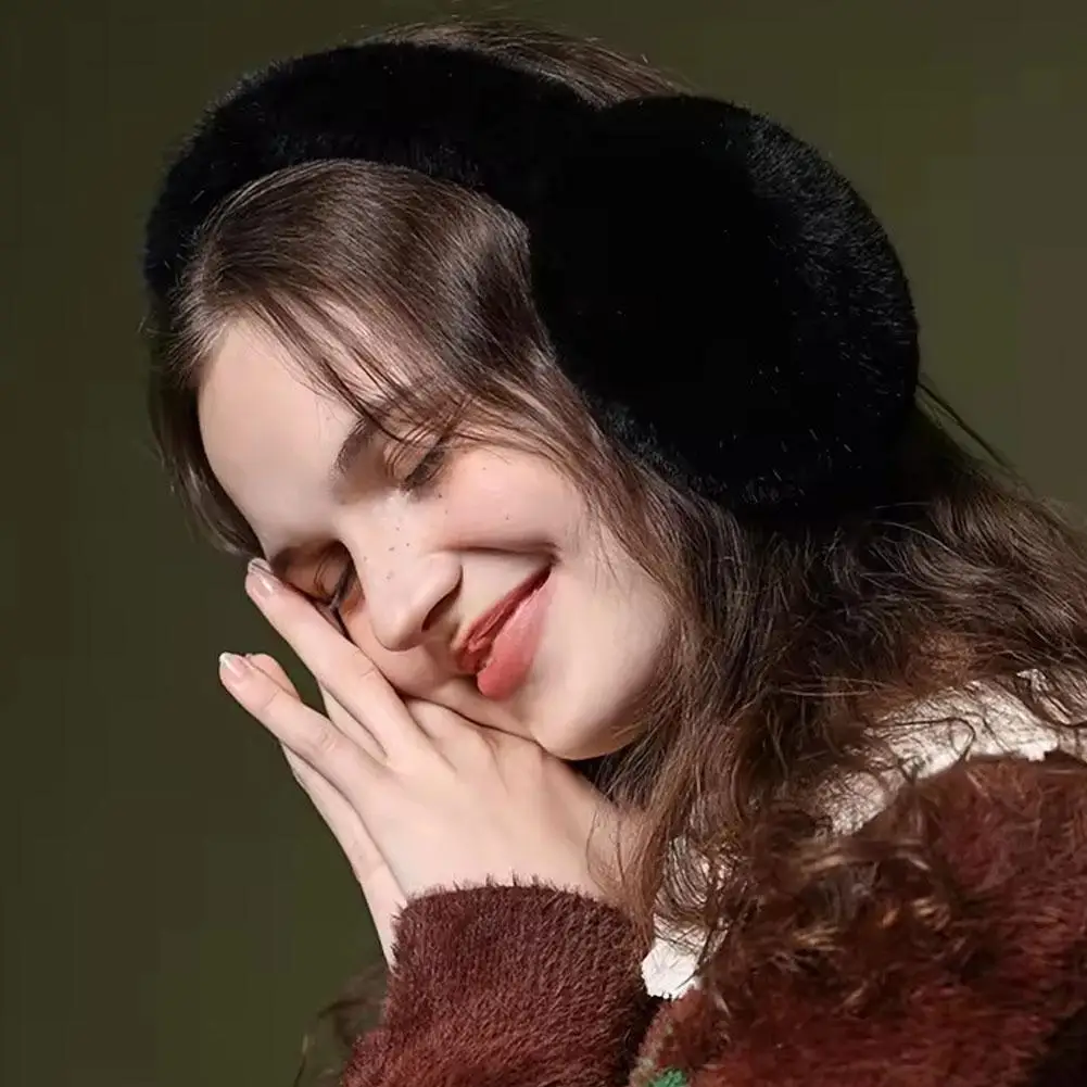 Earmuffs Fashion Winter Warm Fluffy Ear Muff for Women Soft Plush Earmuffs Girls Boys Cold Weather Ear Warmer Foldable Earflaps