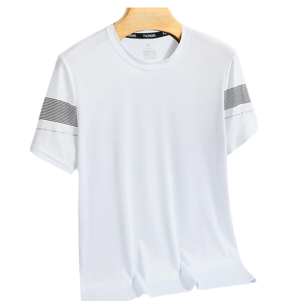 

Летняя футболка, топ с круглым вырезом и коротким рукавом, мягкая однотонная Спортивная Повседневная Удобная модная мужская футболка из вискозы