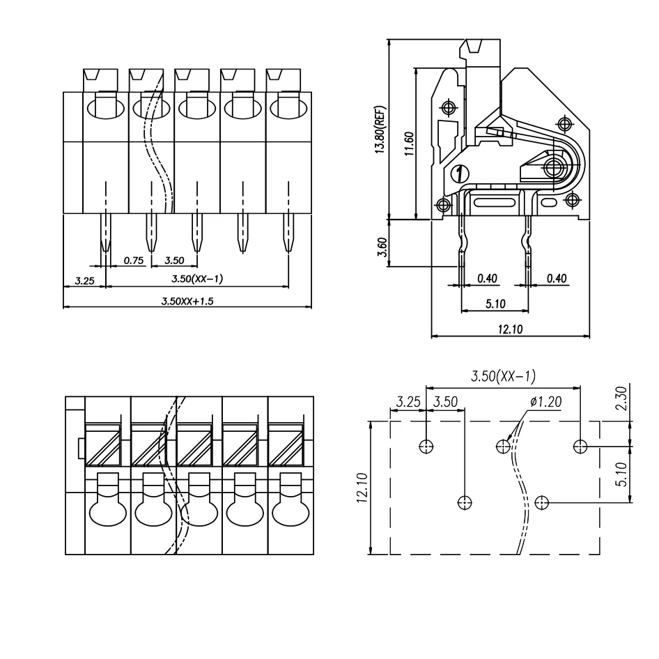 4p, DG250-3.5-4p, ptsa 1 4-3 5-Z - PCB 1985218 1984989