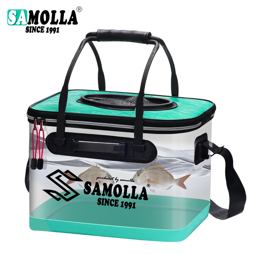 SAMOLLA Fishing Bucket Transparent EVA Foldable Thickened Live Fish Box