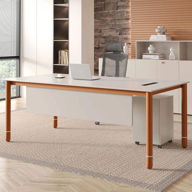 

Luxury Boss Desk Tables Wooden Modern Conference Drawers Storage Studio Computer Office Desk Set Arredo Ufficio Home Furniture