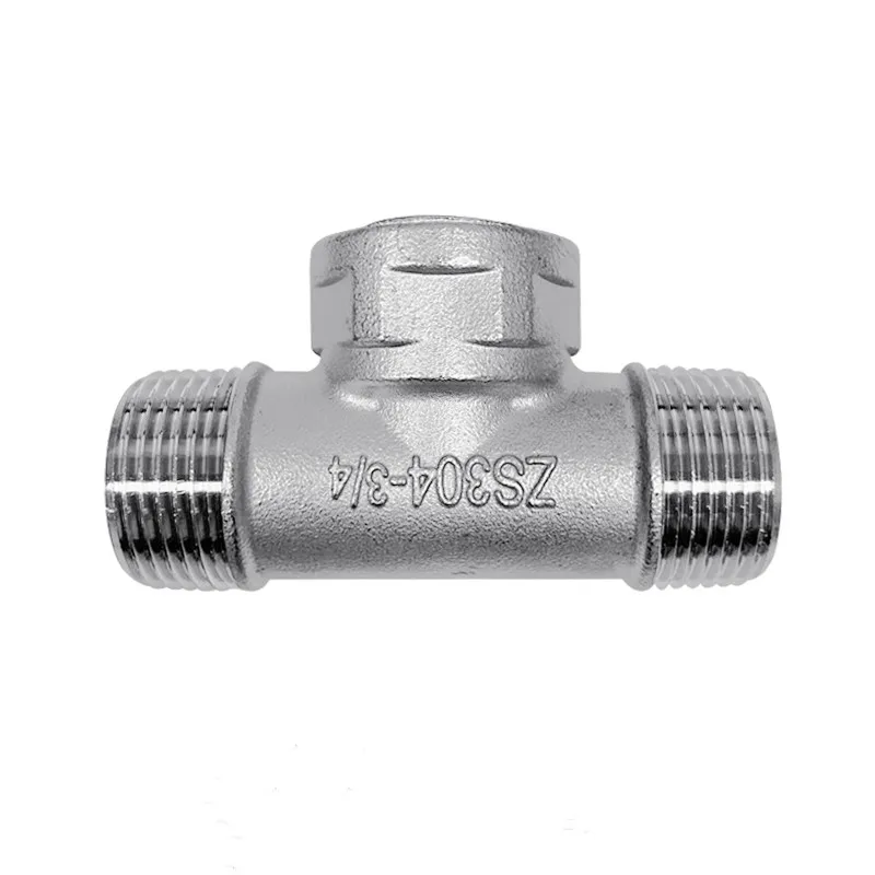 (DN8-DN50) male+male+Female Threaded 3 Way Tee T Pipe Fitting 1/4" 1/2" 3/4" 1" 1-1/4" 1-1/2"BSP Threaded 304 Stainless Steel hose pipe fitting pipe fitting tee adapter water pipe fitting