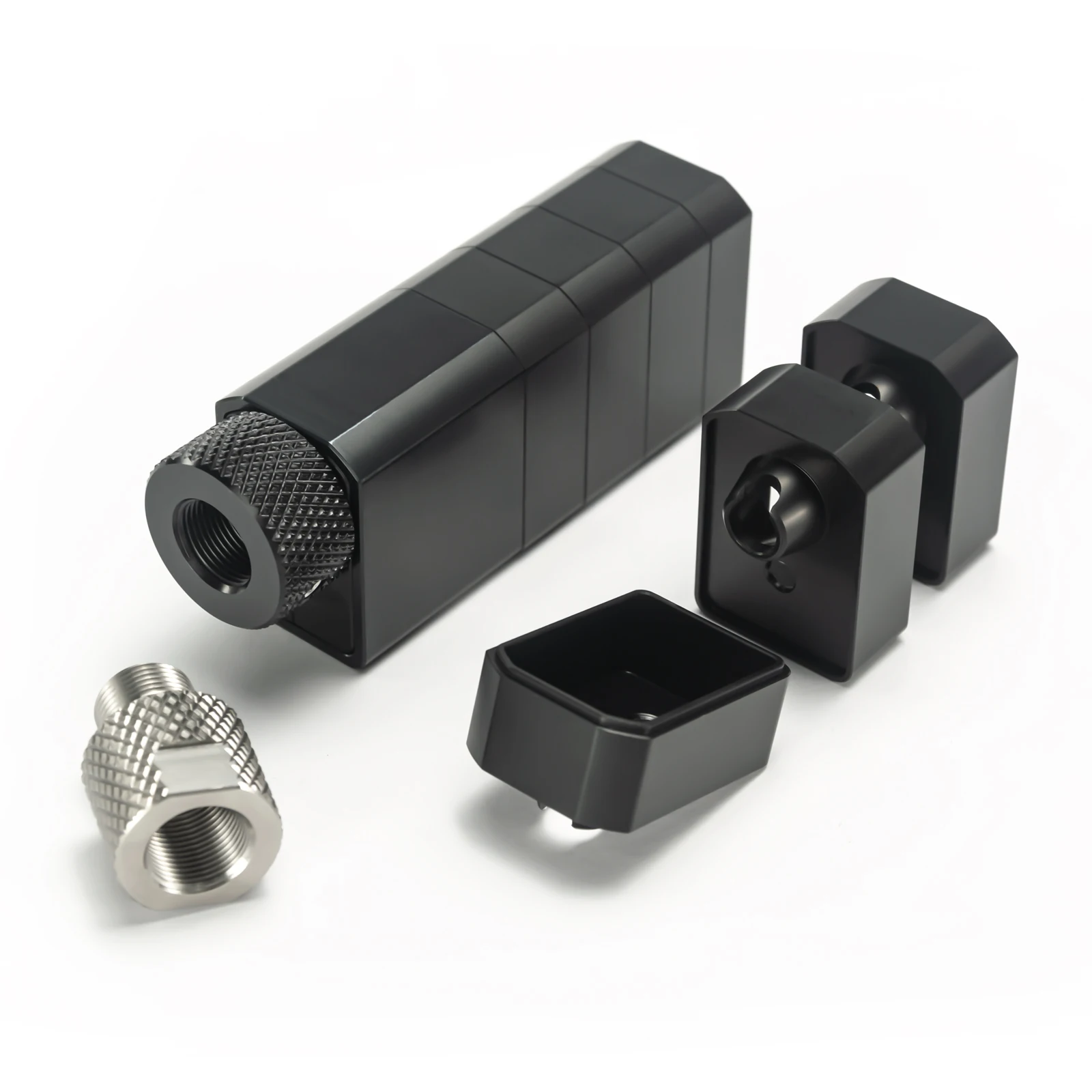 DIY Modular Aluminum Single Core 1 2x28 Square Monocore Mini Solvent Trap Fuel Filter 22 with