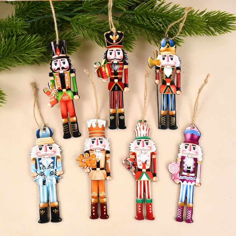 Wooden Nutcracker Soldier Ornaments - 12Pcs Xmas Tree Decorations Christmas  New Year Gift 2024