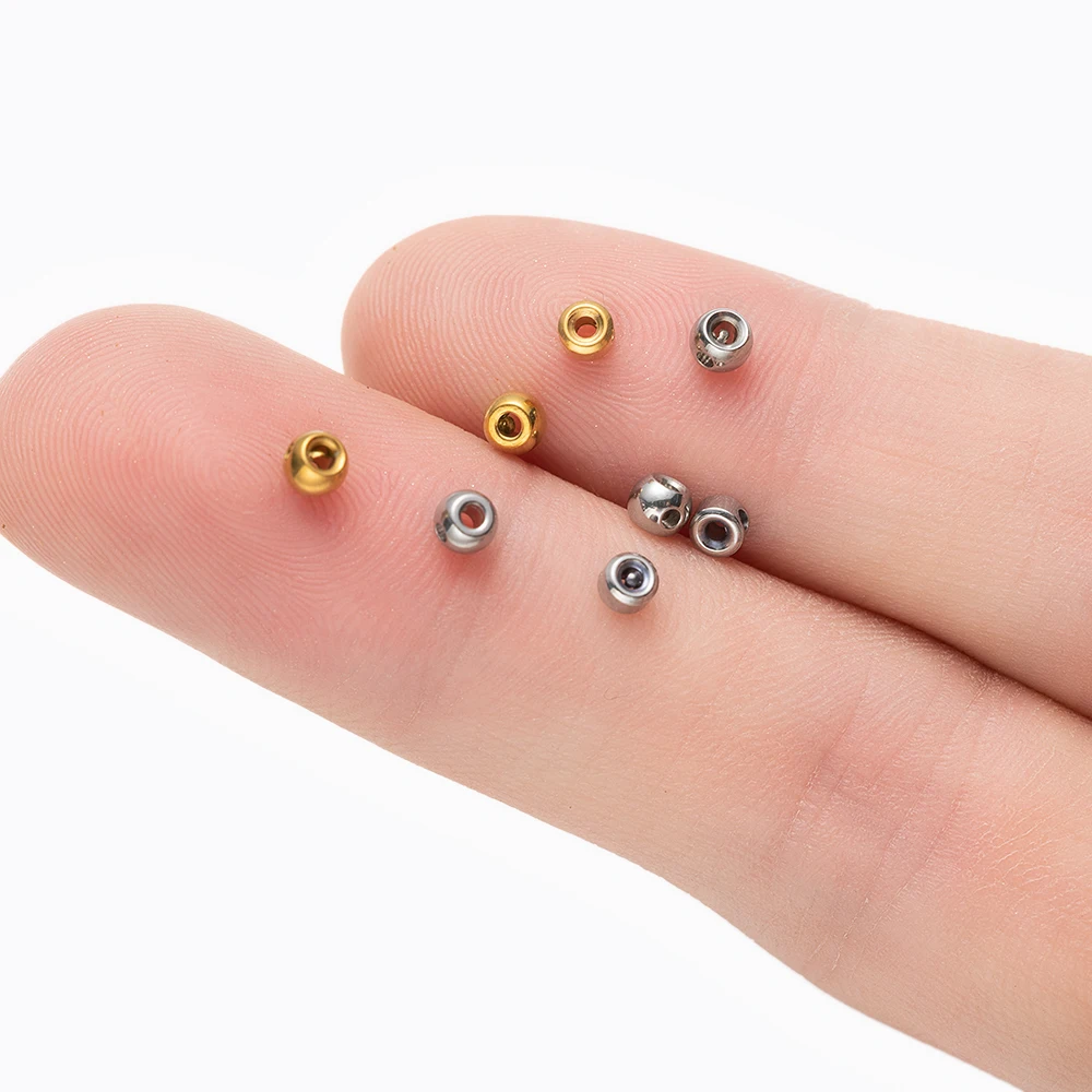10-100 Stück Gold Edelstahl Crimps Rohrende Perlen Abdeckungen Drahtschutz für DIY Armband Halskette Schmuckherstellung Zubehör – Detail 6