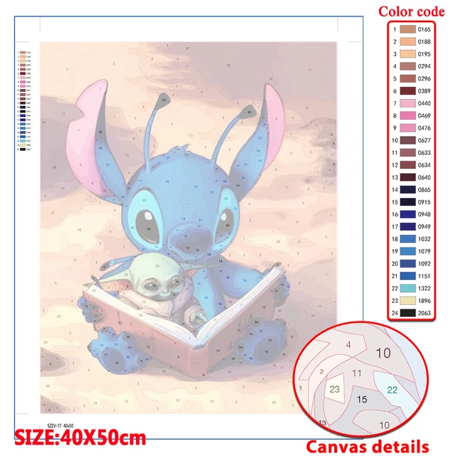 Disney Paint By Number Kit Stitch Painting By Numbers Cartoon With Frame  Acrylic On Canvas Home