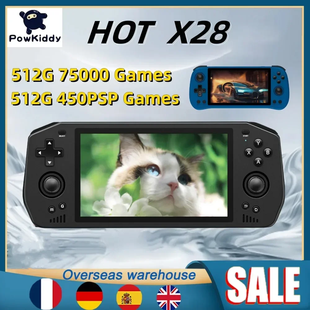 

POWKIDDY X28 X55 5.5 INCH Touch Screen Retro Handheld Game Console Android11 Unisoc Tiger T618 Gifts 512G 75000 Games PSP PS2