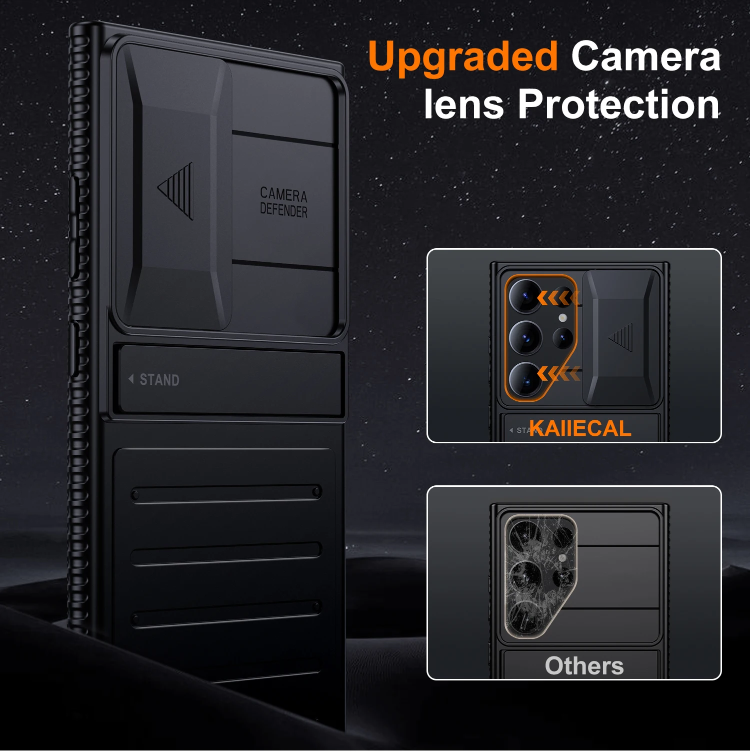 Enhanced Protective Phone Case with Slide Camera Cover, Anti-Drop Airbag Design, Wireless Charging Compatible, Hard PC Armor, Slim Profile