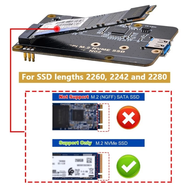 NVMe SSD Adapter forRaspberryPi 4 P0RC