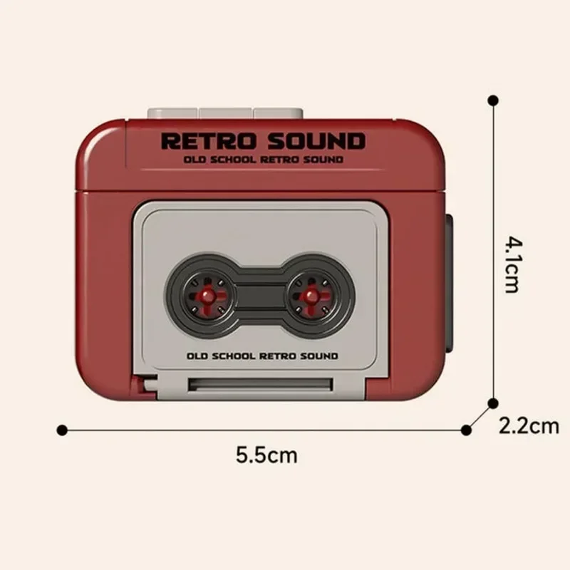 Vintage Tape Recorder Couple Gift Keychain Mini Recordable Mini Retro Cassette Recorder Classic Fun Red and Blue Couple Gifts