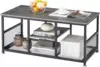 NEW Coffee Center Table with Storage for Living Room Office Reception, Modern & Industrial Mesh Shelf, 39.4 Inch, Charcoal Grey 1