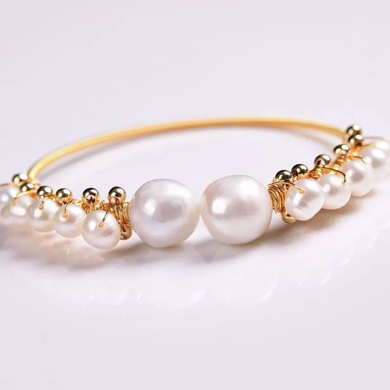 

Handmade wrapped pearl women's bracelet
