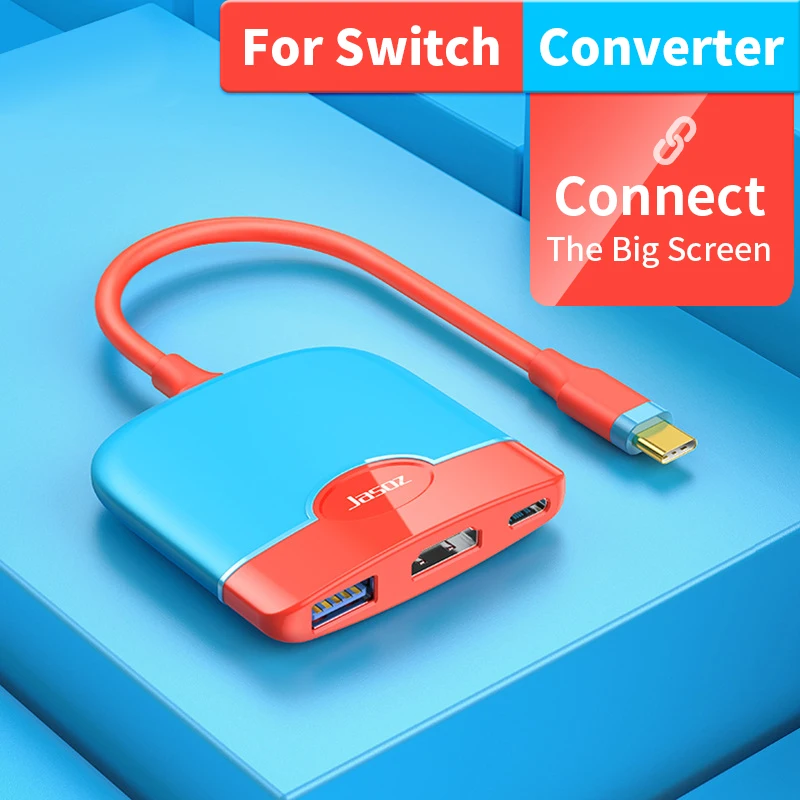 

Док-станция для Nintendo Switch, адаптер для телевизора, док-станция, аксессуары 3 в 1, Type-C, USB 3,0, с поддержкой HDMI, мощность 100 Вт