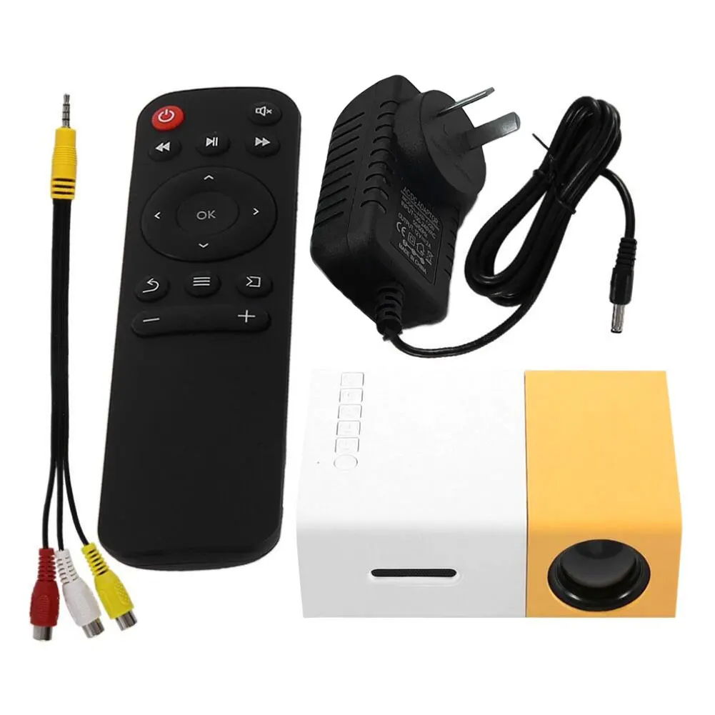 지지대 HDMI USB AV TF 카드 휴대용 미니 포켓 프로젝터, 홈 시어터용 야외 비디오 영화 프로젝터