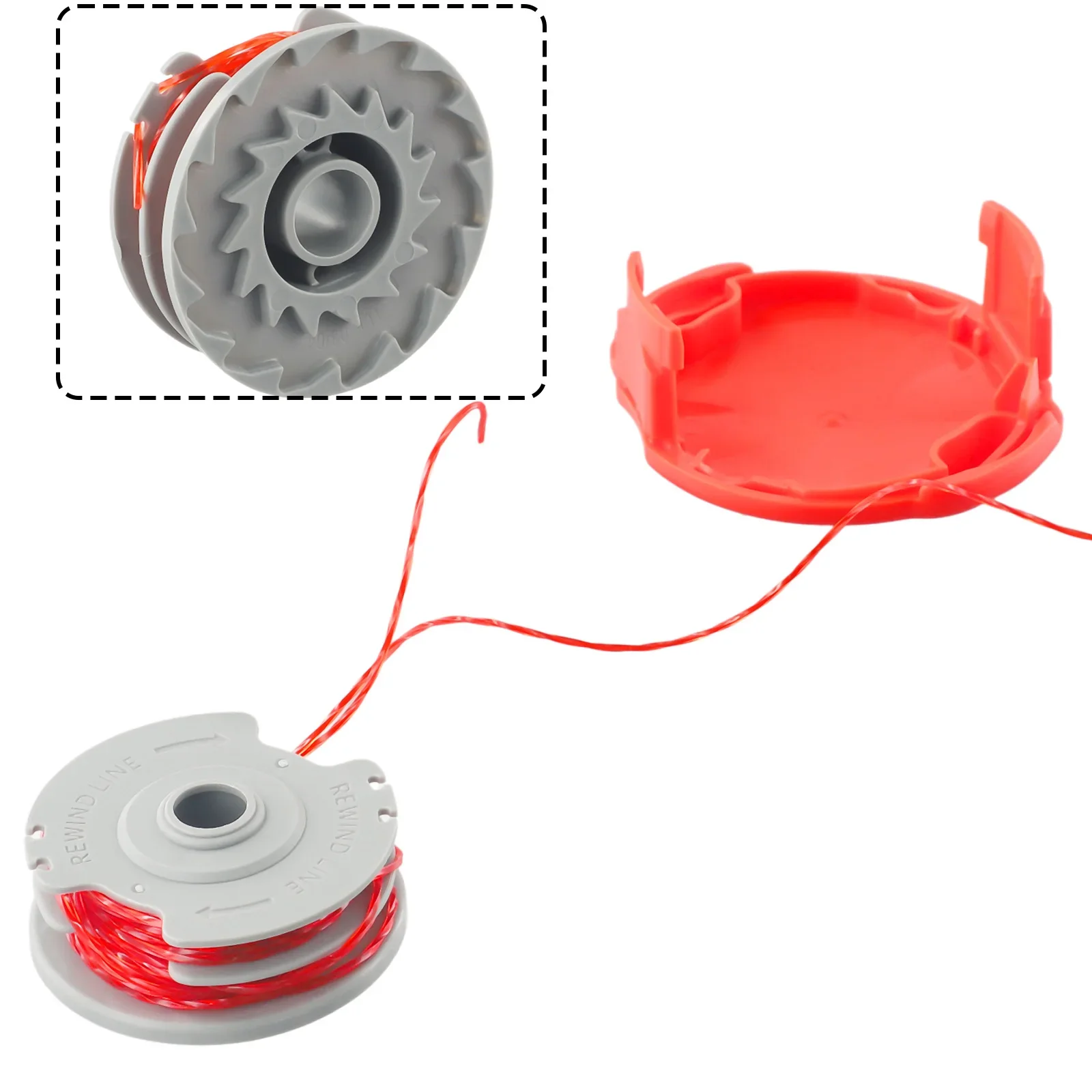 

Replace Spool & Line & Spool Cap Cover Spool Cap Spool Cover For String Trimmer Parts Spool And Line Double Autofeed