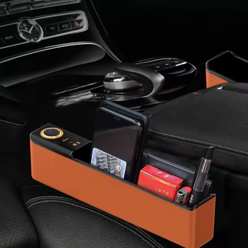 Car Seat Gap Storage Box Organizer with Charge Port