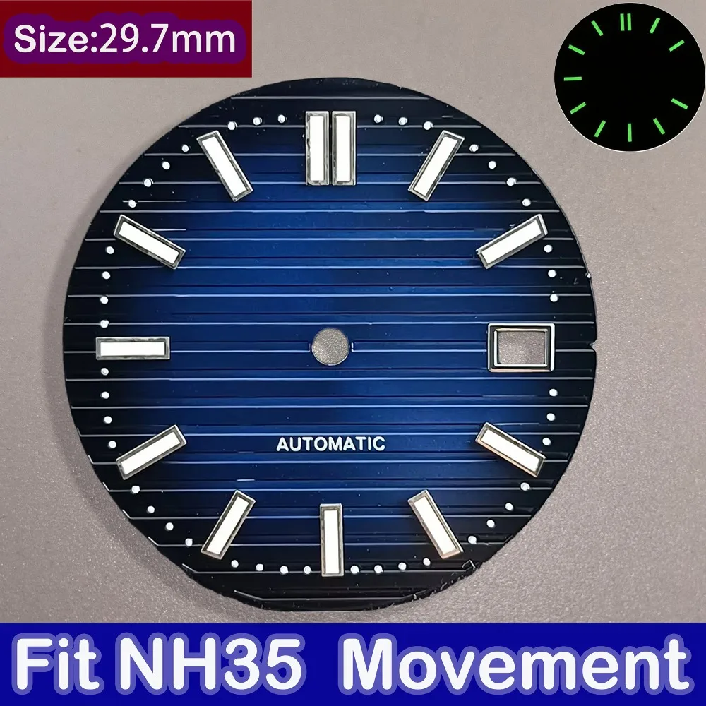 Green Luminous Nautilus Dial for Men's Watches - 29.7mm Watch Repair Accessory