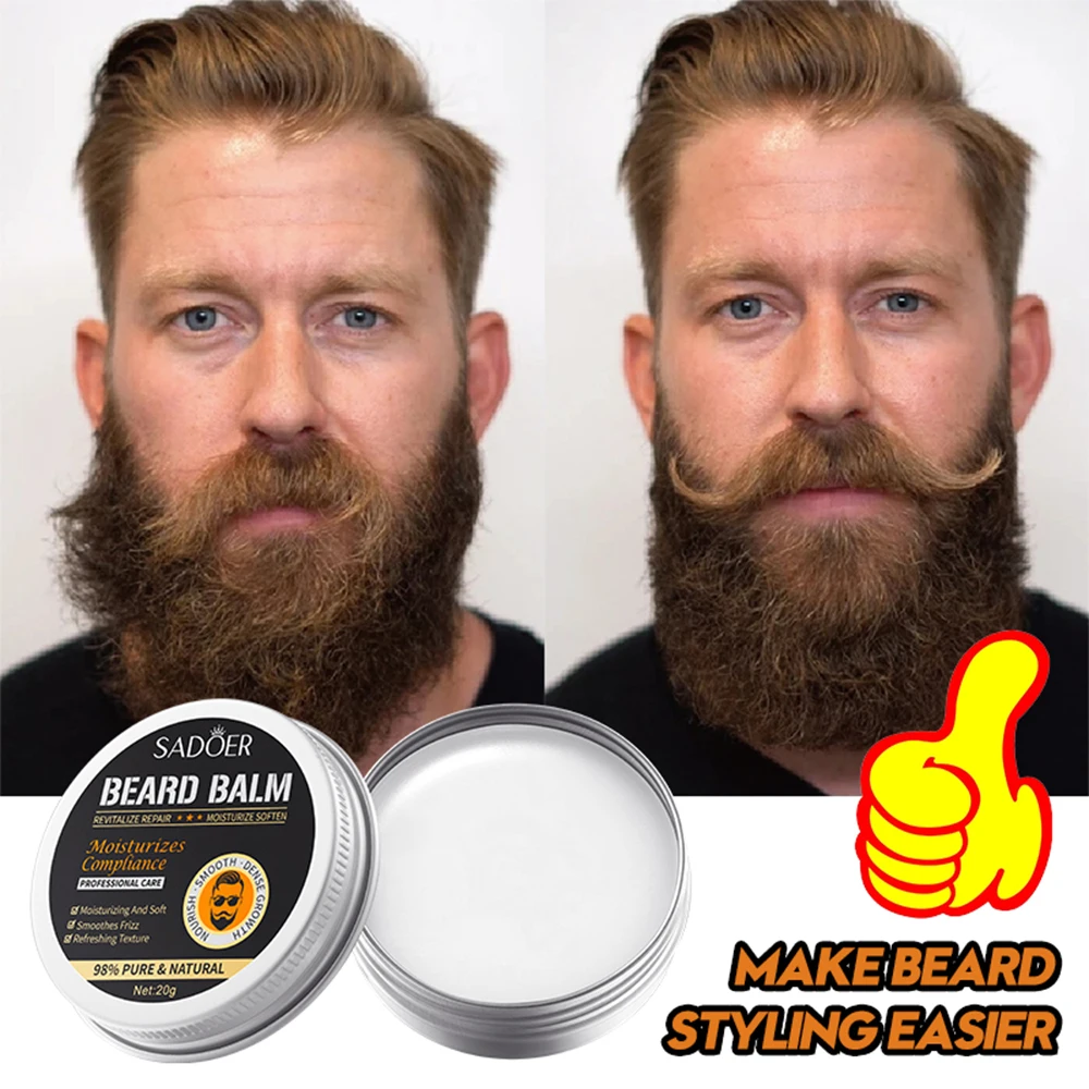 Professional Men's Beard Wax Mustache Ointment Natural Beard Cream Natural Oil Conditioner Styling Care Balm 20g beard care cream