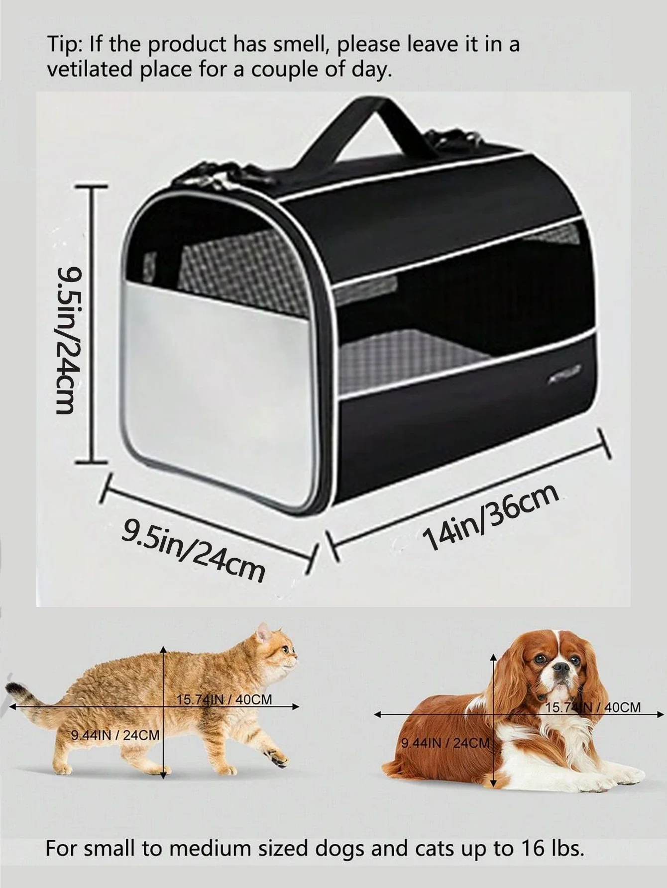 Cat Carriers Dog Carrier Pet Carrier for Small Medium Cats Dogs Puppies up to 16 Lbs, TSA Airline Approved Small Dog