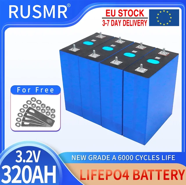골프 카트 보트용 충전식 리튬 다리미 인산염 전지, Lifepo4 배터리, DIY A 등급, 12V, 24V, 48V, 면세점, 3.2V, 320AH, 1-16 개