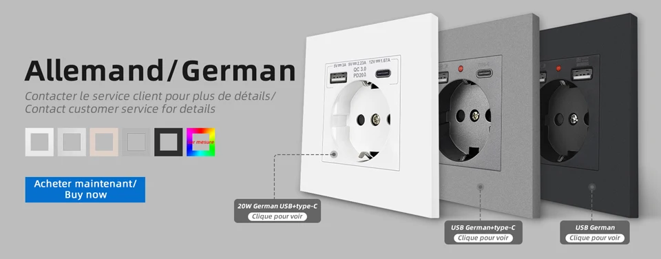 Description Picture 2 of itemSRAN eu 2gang Power socket,16A electrical plug grounded Hide LED indicator,double Socket with USB, 146*86mm pc panel wall socket